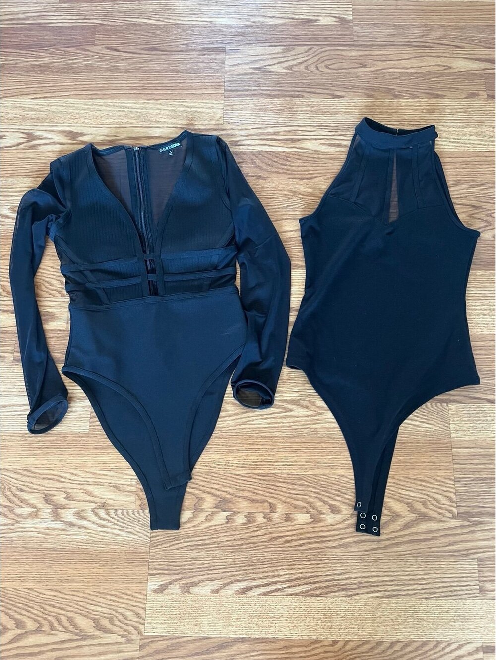 Fashion Nova and GUESS black bodysuits (size small)